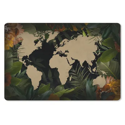 Produktbild von MuchoWow® Mauspad Mousepad Weltkarte - Pflanzen - Blätter 27x18 cm - Mousepads - Maus Mat - Pad - Mausunterlage - Büroartikel - Desk Matten