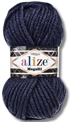 Imagen del producto de Alize 1x 100g Superlana Megafil, hilo grueso, color sólido, ideal para tejer a crochet o a dos agujas (Azul marino - 58)
