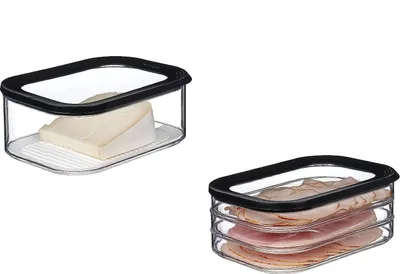 Produktbild von Mepal | Meat and Cheese Set | Nordic Black | Modula Vorratsdosen mit Deckel | Anti-Kondensationseinsatz | luftdicht & spülmaschinenfest