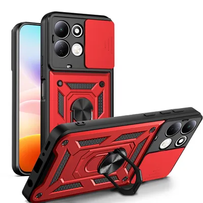 Produktbild von Outdoor Hülle Xiaomi Redmi 17 4G / 5G Handyhülle Kameraschutz Ringhalter Rot