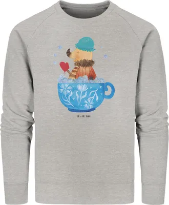 Produktbild von Mr. & Mrs. Panda Baumwoll Sweatshirt Nachtfalter Schaumbad Größe XXL - Heather Grey - Geschenk, Badezimmer, Bio Pullover, Bad, Sweater, Baden, Pulli, Lustige Sprüche, WC