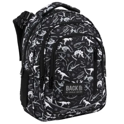 Produktbild von Dinosaurier-Rucksack, Schulranzen mit 4 Fächern, BackUp, 2022, schwarz