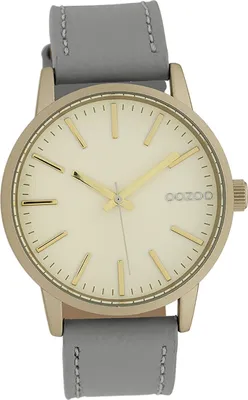Produktbild von Oozoo Leder Damen Uhr Analog Quarzuhr Armband grau Timepieces D2UOC10016