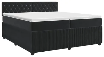 Immagine prodotto di Letto a molle con materasso nero 200 x 200 cm in velluto