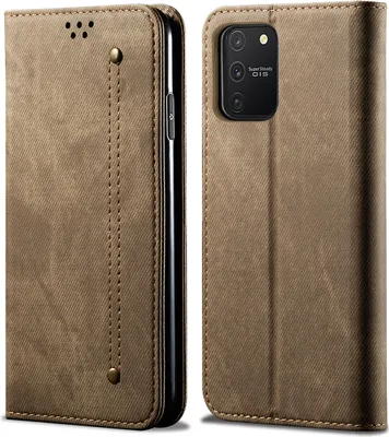 Produktbild von Galaxy S10 Lite Hülle, LaimTop Denim Leder Brieftasche Magnetverschluss Flip Bookstyle Schutzhülle mit Standfunktion für Samsung Galaxy S10 Lite Samsung Galaxy S10 Lite Khaki