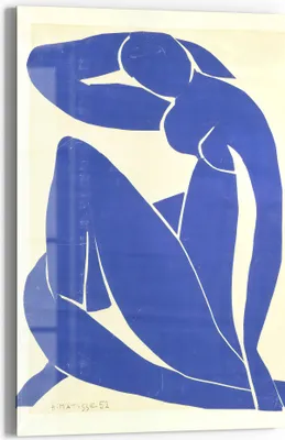 Produktbild von DEQOART Glasbild Echtglas 60x90 cm 'Blaue Silhouette' Wandbild Bild modern Deko