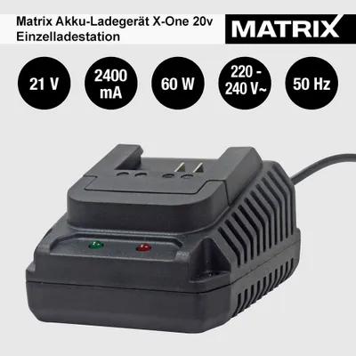 Produktbild von Matrix Akku Ladegerät 2,4A für Matrix X-One auch passend für Kawasaki Power 20