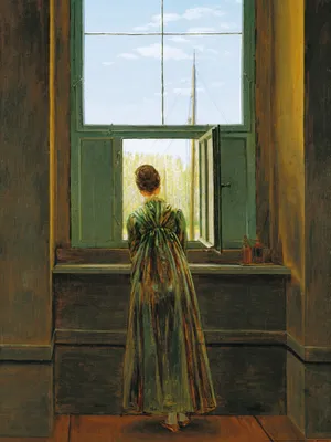 Produktbild von Caspar David Friedrich Kunstdruck Bild - Frau Am Fenster, 1822 (80 x 60 cm)