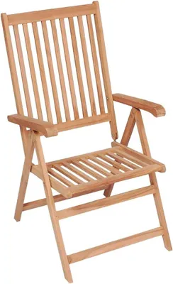 Produktbild von Verstellbare Gartenstühle aus massivem Teakholz, 6 Stück, klappbare Holzstühle für Terrasse und Garten