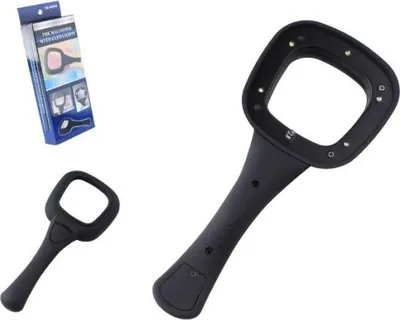 Obrázek produktu pro Ruční lupa 2v1 s přisvícením, 3x zvětšení, LED osvětlení a UV - K92045