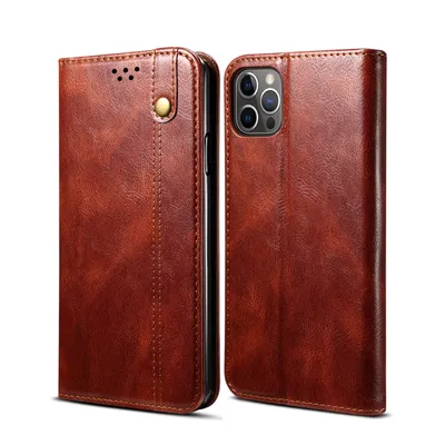 Obrázek produktu pro Pouzdro pro iPhone 12 Pro, kožené flip pouzdro peněženka s funkcí stojánku červené