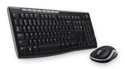 Produktbild von Logitech Wireless Combo MK270, Volle Größe (100%), Kabellos, RF Wireless, Schwarz, Maus enthalten