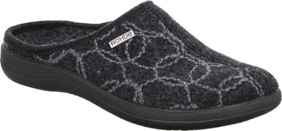 Immagine prodotto di Pantofola da donna Rohde in feltro ricamato suola estraibile Bari 6544, misura:37 EU, colore:Nero