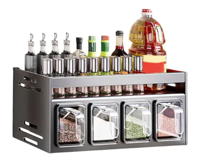 Produktbild von Gewürzregal Küchenregal Gewürzhalter Wandregal Edelstahl Küchen Organizer Ablage