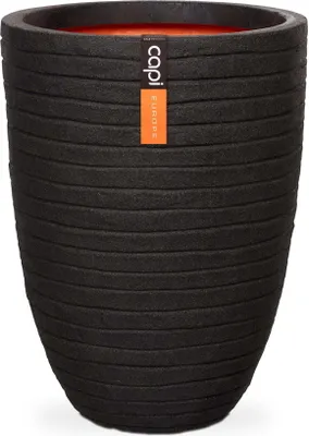Produktbild von Capi Blumenkübel Nature Row Elegant Niedrig 46x58 cm Schwarz KBLRO783