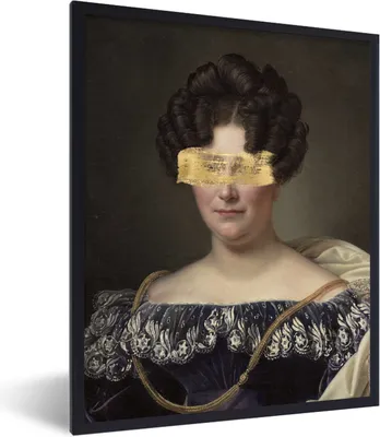 Produktbild von MuchoWow® Gerahmtes Poster Johanna Henriëtte Engelen - Dubois Drahonet - Gold 30x40 cm - Poster mit Schwarzem Bilderrahmen Wandposter Rahmen Foto Bilder - Wanddeko - Kunstdrucke