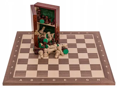 Produktbild von Square Schachspiel Set Nr 6 Nussbaum Holzkunst Turnierschach