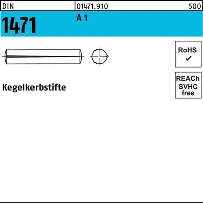 Produktbild von Kegelkerbstift DIN 1471 8 x 40 A 1