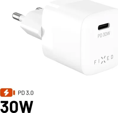 Produktbild von FIXED Mini GaN mit USB-C-Ausgang und PD-Unterstützung 30W weiß