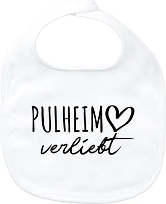 Produktbild von Huuraa Baby Lätzchen Pulheim verliebt White Klettverschluss  Baumwolle Latz Geschenkidee