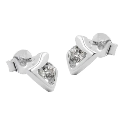Produktbild von Ohrstecker Ohrring 7x5mm dreieckig glänzend mit Zirkonia Silber 925 silber 7x5mm
