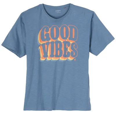 Produktbild von Ragman Übergrößen T-Shirt taubenblau Frontprint