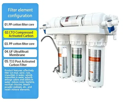 Immagine prodotto di Sistema di filtraggio dell'acqua, non elettrico, con 5 stadi di filtrazione, filtro per l'acqua modello 5ST