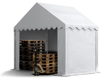 Produktbild von TOOLPORT Lagerzelt 3x2 m Zelthalle Unterstand Weidezelt PVC Plane 700 N wasserdicht in weiß