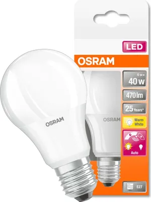 Immagine prodotto di OSRAM HOMELIGHTING 4058075428300 LED (monochrome) EEC F (A - G) E-27 Pear shape 4.9 W = 40 W Warm white 1 pc(s)