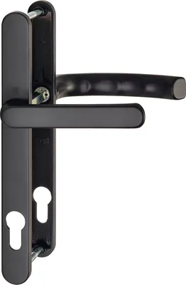 Produktbild von Drückergarnitur LIÈGE - Schmalschild 24 mm, Griff flach,67 - 72,schwarz matt