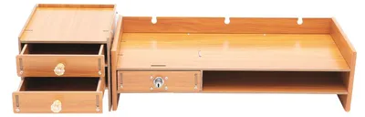 Produktbild von Computer-Monitorständer, abschließbare Schublade, Telefonhalter, Holz
