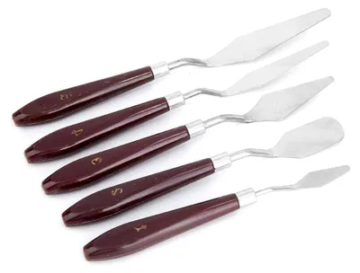 Produktbild von 5 stücke Malerei Messer Set, Spachtel Spachtel Malerei Mischen Schaber Set Pigment Schaber Malerei Messer Set Malerei Zubehör Farbmischung Set für Öl Leinwand Acryl