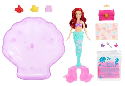 Produktbild von Disney Princess Disney Prinzessin, Arielle-Puppe und Poolset mit formbarem Sand, inspiriert vom Disney-Film „Arielle, die Meerjungfrau“, Modepuppe, Weiblich, 3 Jahr(e), Mädchen, 350 mm, 500 g