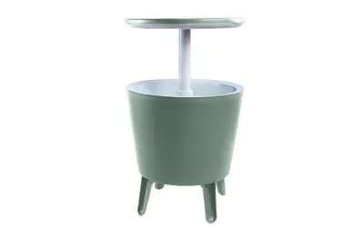Produktbild von Keter Cool Bar Partytisch - 49.5x49.5x57cm - Kunststoff - Grün - modischer Cocktailtisch - sowohl Tisch als auch Kühlbox - leicht zu reinigen