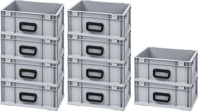 Produktbild von SparSet 10x Eurobox NextGen Portable Uno  Germany | HxBxT 17x30x40cm | 16 Liter | Eurobehälter, Transportbox, Transportbehälter, Stapelbehälter