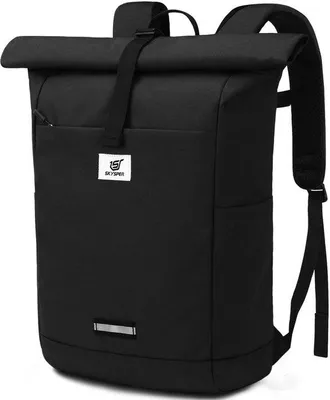 Produktbild von Rolltop Rucksack mit Laptopfach aus Nylon für Reisen, Fahrradtouren und Arbeit