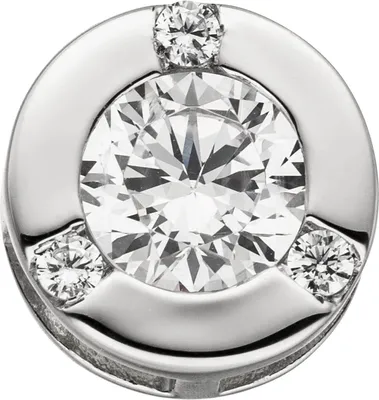 Produktbild von Anhänger 10mm mit 4 Zirkonia weiß 925 Silber rhodiniert Halsschmuck Damen
