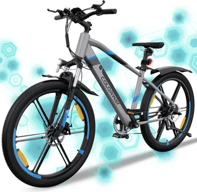 Produktbild von E-Bike Elektrofahrrad 26 Zoll, Elektrofahrrad mit Stoßdämpfer, E-Mountainbike 35-90km Assistenz-Modus Fat Reifen hydraulische Scheibenbremsen für Herren Damen