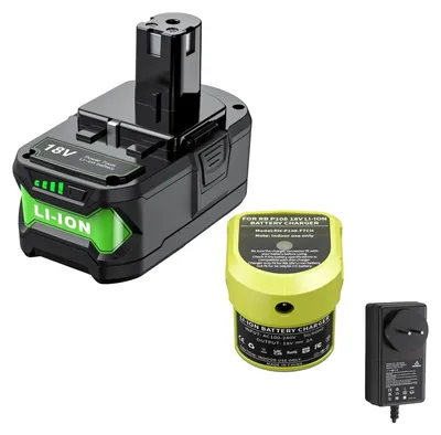 Obrázok produktu pre Výmena batérie, kapacita 9000 mAh, technológia Li-Ion, kompatibilné s Ryobi, nabíjačka 9,0 Ah, 18 V
