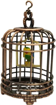 Produktbild von Play House Toys Leichtes Gewicht bequem bis auf das 1/12 Verhältnis vorgibt, dass exquisite Vogelkäfigspielzeug -Shooting -Requisiten-Rote Bronze