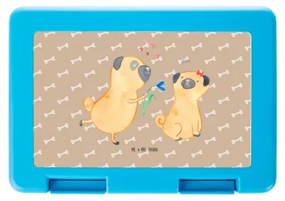 Produktbild von Mr. & Mrs. Panda Lunchbox Mops Verliebt - Hundeglück - Geschenk, Bento Box, Vorratsbehälter, Bentobox, Brotbehälter, Hund, Snackbox, Knuffig, Sprüche, Liebe