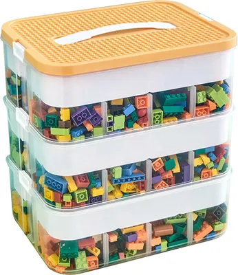 Obrázek produktu pro Stohovací box na hračky, průhledný design, odolný materiál ABS, 3