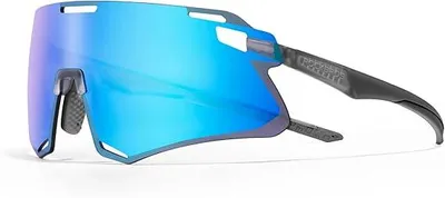 Image de Lunettes de vélo ROCKBROS, monture en TR90, lunettes de soleil polarisées pour le sport, pour hommes et femmes, VTT, vélo de course, course à pied, pêche, coupe-vent, gris foncé, blanc, bleu
