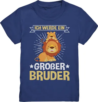 Produktbild von Ich werde Großer Bruder Löwe Shirt – Indigo / 98/104 (3-4)