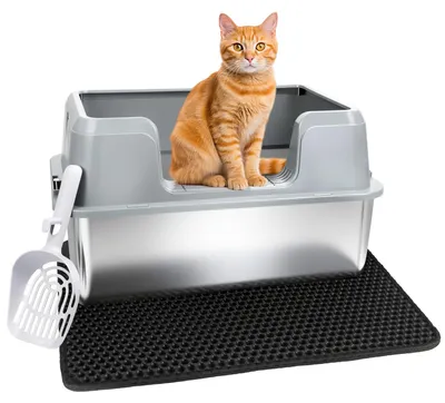 Productafbeelding van Kattenbak van roestvrij staal, makkelijk schoon te maken & geurbestendig