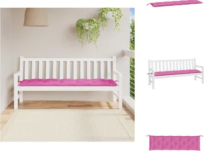 Image de vidaXL Coussin pour banc de jardin rose 180x50x7 cm tissu Oxford - coussin d'assise