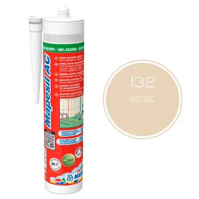 Produktbild von MAPEI® MAPESIL AC 1-Komponenten Fugen-Silikon 132 beige 310 ml zum Abdichten mit BioBlock® ANTISCHIMMEL