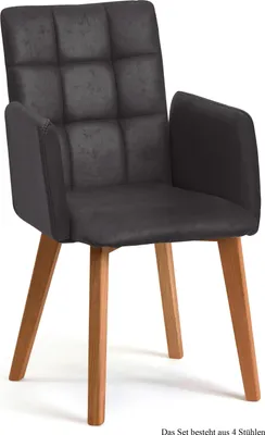 Produktbild von Armlehnstuhl (4er-Set) Dareia 52x91x60 Eiche geölt/Anthrazit