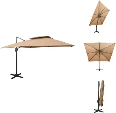 Produktbild von vidaXL Ampelschirm mit Lüftung 300x300 cm Taupe -  Sonnenschirme & Sonnenschutze