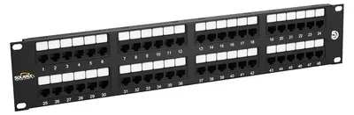 Obrázek produktu pro Solarix 19" Patch panel 48 x RJ45 CAT5E UTP 150 MHz černý 2U, SX48-5E-UTP-BK